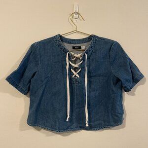 BDG Denim with Lace Up V-Neck